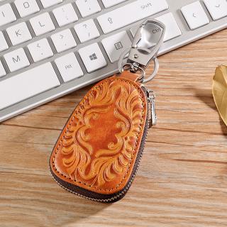 Men Women Retro Genuine Leather Car Key Holder Key Bag Keychain Wallet