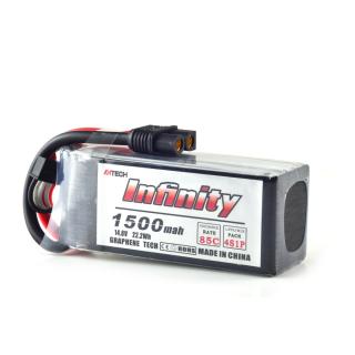 AHTECH Infinity 4S 14.8V 1500mAh 85C Graphene LiPo Battery XT60 Support 15C Boosting Charger
