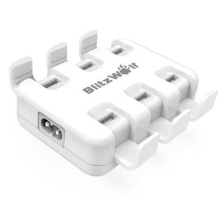 BlitzWolf® BWS4 50W Smart 6-Port High Speed Desktop USB Charger Socket Outlet