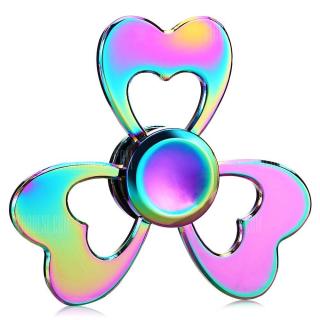 Colorful Heart Shape Tri-leaf Zinc Alloy Fidget Spinner