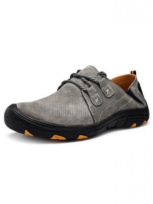 Men Outdoor Lace Up Anti-slip Hiking Shoes