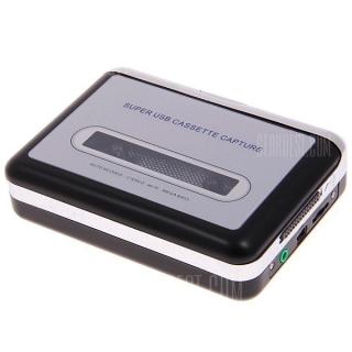 Super USB Cassette Capture Convert Tapes to CD/MP3 -Black with Silver