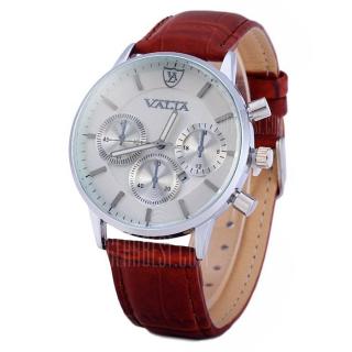 Valia 8281 - 2 Male Date Function Quartz Watch with Leather Band