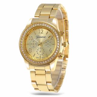 Geneva Rhinestone Women Quartz Watch Alloy Band