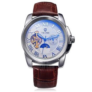 Tevise 999 Men Tourbillon Automatic Mechanical Watch with Leather Strap