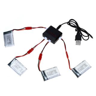 4pcs 3.7V 500mAh Battery USB Charger Set
