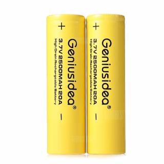 Original Geniusidea 18650 3.7V 2500mAh Li-ion Battery 2pcs