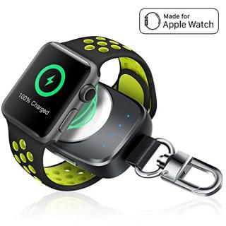 Wireless iPhone Watch Charger [ MFi Certified], Portable iwatch Charger 700mAh Smart Keychain Power Bank, Compatible Watch Series 4, 3, 2, 1 & Nike 38/42mm Watch Charger for Travel