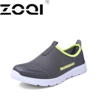 ZOQI Pria Fashion Slip-ons Berlari Sepatu Olahraga Sepatu (abu-abu)