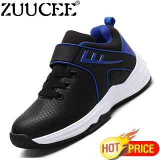 ZUUCEE Pria Fashion Sepatu Basket Tren Anak Laki-laki Kasual Olahraga Sneakers (biru Hitam)-Intl