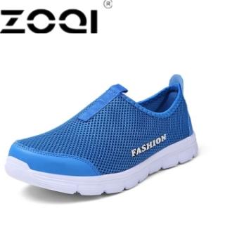 ZOQI Pria Fashion Slip-ons Berlari Sepatu Olahraga Sepatu (Biru)