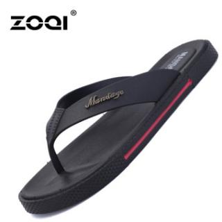 ZOQI Pria Musim Panas Datar Sandal Jepit Fashion Sepatu Kasual Yang Nyaman untuk Sulit Bernapas/Slide-Hitam.
