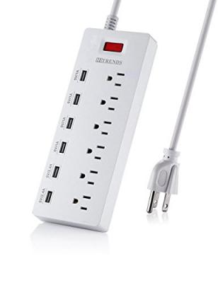 ❤ HITRENDS Surge Protector Power Strip 6 Outlets with 6 USB Charging Ports, USB Extension Cord, 1625W/13A Multiplug for Multiple Devices Smartphone Tablet Laptop Computer (6ft, white)