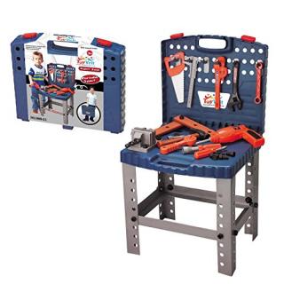68 Piece Workbench W Realistic Tools & ELECTRIC DRILL for Construction Workshop Tool Bench, STEM Educational Pretend Play, Toolbox Birthday Gift toys for Boys & girls age 3, 4, 5, 6 yrs - 12 years old