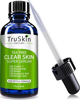 Tea Tree Clear Skin Serum, Age-Defying formula for acne-prone skin with 20% Vitamin C, Retinol, Niacinamide, Salicylic Acid & Hyaluronic Acid for Blemish-Free, Soft, Radiant, Youthful Skin. 1oz