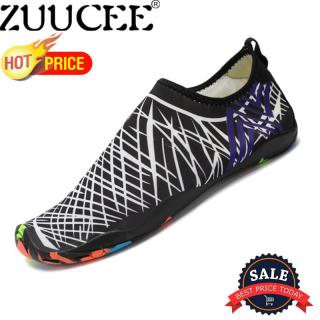 Zuucee Pria Wanita Renang Menyelam Sepatu Udara Pantai Creek Sepatu Anda Panas Musim Kasual Sepatu Latihan (Putih Hitam) -Internasional