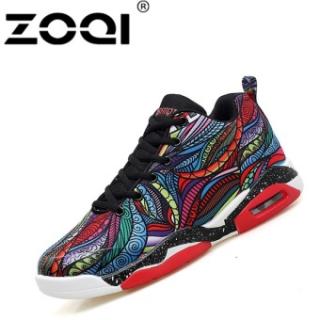 ZOQI Pria Basket Sepatu Perempuan Ankle Boots Outdoor Pelatih Atletik Multicolor-Intl