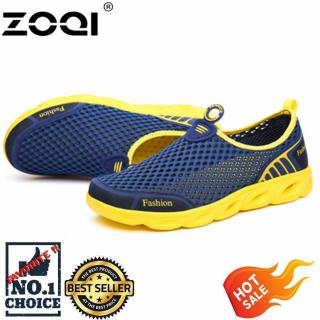 ZOQI Pria And Wanita Fashion Mesh Light Bernapas Olahraga Sepatu Air Sepatu (biru Tua)