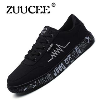 ZUUCEE Wild Tide Sepatu Kanvas Sepatu Pria Sepatu Kasual Versi Korea Tren Sepatu Rendah untuk Membantu Sepatu Siswa Pria Olahraga Sepatu (hitam) -Intl