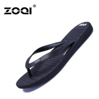 ZOQI Pria Fashion Flip Flops & Sandal Sepatu Kasual Jepit Pantai (Hitam)-Intl
