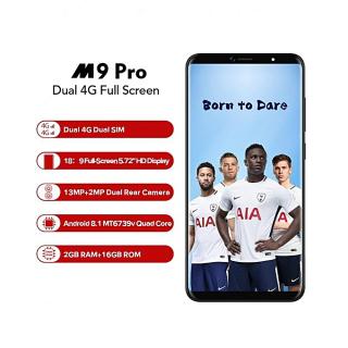 M9 Pro - 5.72" HD+ (2Go, 16Go ROM) Android 8.1 Empreinte digitale et déverouillage facial 13MP+2MP - Noir