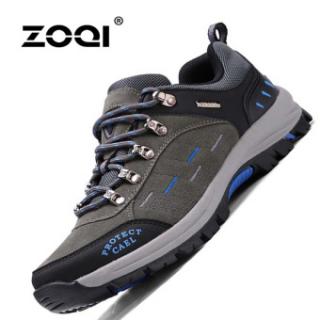 Zoqi Musim Panas Pria Sneaker Fashion Outdoor Olahraga Kasual Sepatu Nyaman Berventilasi (Abu-abu).