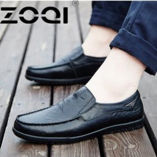 ZOQI Pria Kasual Sepatu Fashion Sepatu Kulit Pria Loafer Moccasins SLIP ON Men's Flats Pantofel Sepatu