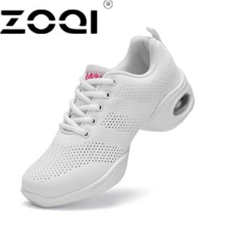 ZOQI Lembut Outsole Napas Sepatu Tari Wanita Sports Fitur Dance Sneakers Wanita Menari Sepatu Bergerak Menyenangkan