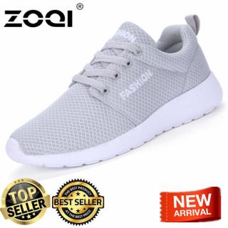 ZOQI Pria dan Wanita Fashion Sneaker Couple Menjalankan Sepatu Olahraga Sepatu (Abu-abu)-Intl