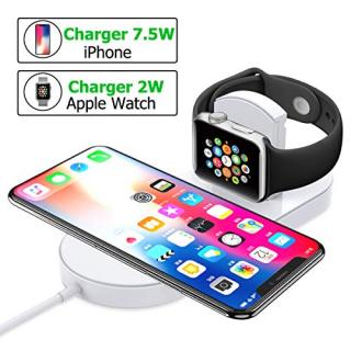 Wireless Charger Stand for Apple Watch, AHNR 2 in 1 Magnetic Charging Pad Charging Docks Holder Compatible with Apple iWatch Series, iPhone X/8/8 Plus, Samsung S8 Series, Note 8