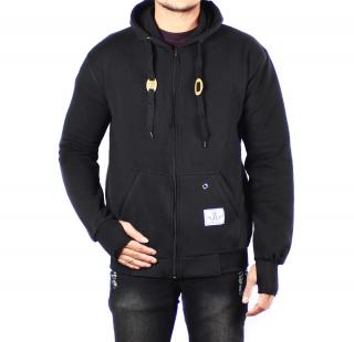 Jaket Sweater Hoodie Original Pria Zurrel Cotton Door [Black]