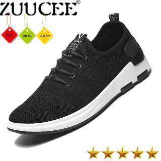 ZUUCEE Kasual Pria Olahraga Sepatu Slip-Ons  Modis Mesh Sepatu (Hitam)-Internasional