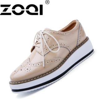 Zoqi Wanita Platform Sepatu Wedges Hak Tinggi Modis Sepatu Lift Sepatu (Beige)