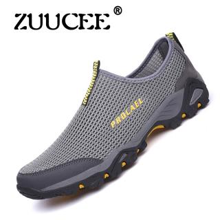 ZUUCEE Outdoor Sun Sepatu Wear Anti-skid Olahraga Sepatu Sepatu Sepatu Pria Bernapas Berjalan Sepatu (abu-abu) -Intl