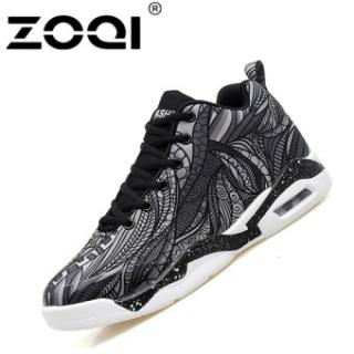 ZOQI Pria Basket Sepatu Perempuan Ankle Boots Outdoor Pelatih Atletik Hitam-Intl