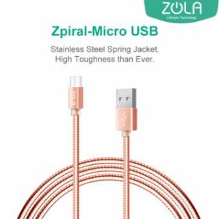 Zola International Zpiral Fast Charging 2.1A Micro USB Data & Charging Cable - Rose Gold
