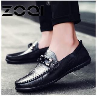 ZOQI Pria Kasual Sepatu Fashion Sepatu Kulit Pria Loafer Moccasins SLIP ON Men's Flats Pantofel Sepatu