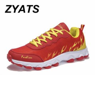 ZYATS Men's Outdoor Breathable Olahraga Red Shoes