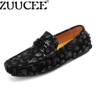 ZUUCEE Fashion Pria Datar Loafers Mengemudi Sepatu Kasual Pecinta Sepatu (hitam)-Intl