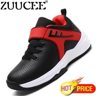 ZUUCEE Pria Fashion Sepatu Basket Tren Anak Laki-laki Kasual Olahraga Sneakers (Merah Hitam)-Intl