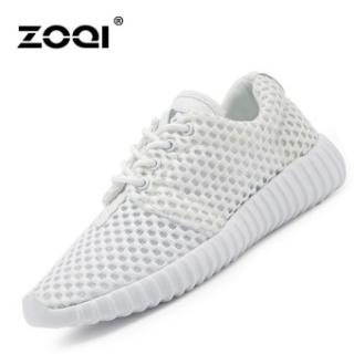 Zoqi Musim Panas Wanita Sneaker Fashion Olahraga Kasual Sepatu Nyaman Berventilasi (Putih).