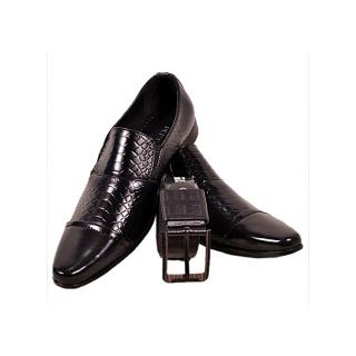 Classic Formal Shoe With Belt  - Black