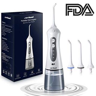 [NEWEST 2018] Cordless Water Flosser Oral Irrigator - Zerhunt Professional Rechargable Portable Dental Water Jet With 3 Jet Tips For Braces and Teeth Whitening,Travel and Home Use