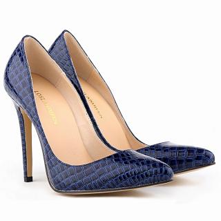 Classic Sexy Pointed Toe High Heels Women Pumps Shoes Crocodile Spring Brand Wedding Pumps  302-1EY-Blue