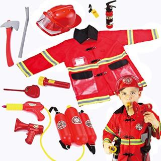 Joyin Toy Kids Fireman Fire Fighter Costume Pretend Play Dress-up Toy Set