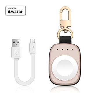 FLAGPOWER Portable Wireless Apple Watch Magnetic Charger, [Apple MFI Certified] Pocket Sized Keychain for Travel, Built in Power Bank for iWatch, Compatible with Apple Watch Series 3/2/1/Nike+