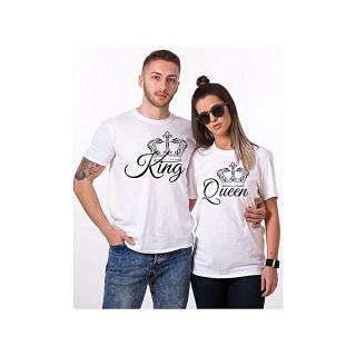 Super Pack deux T-shirt king & queen Blanc/Blanc