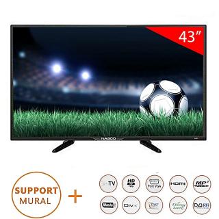 TV LED Ultra Slim Full HD 43’’ Avec Récepteur Intégré+TNT+SUPPORT MURAL OFFERT