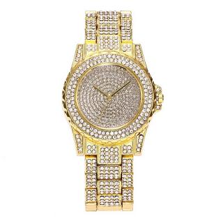 TA-Luxury Design Full Of Shiny Rhinestone Quartz Movement Wrist Watches Woman*Gold