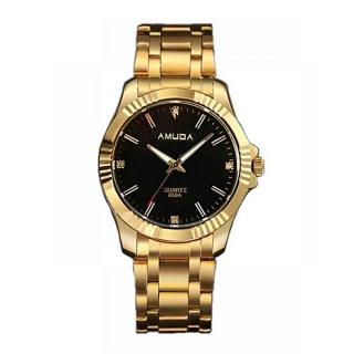 Ladies Studded Wristwatch - {Gold}